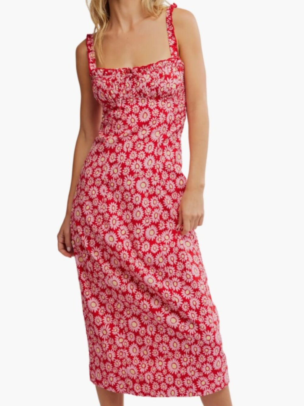 Free People Lucinda Floral Print Midi Dress